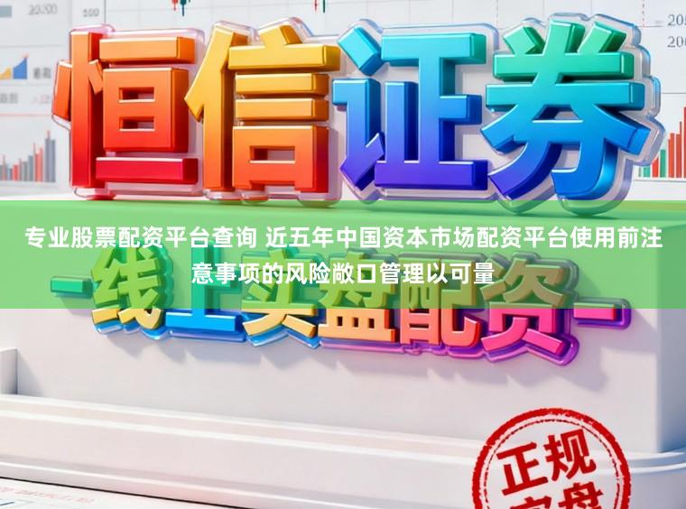 专业股票配资平台查询 近五年中国资本市场配资平台使用前注意事项的风险敞口管理以可量